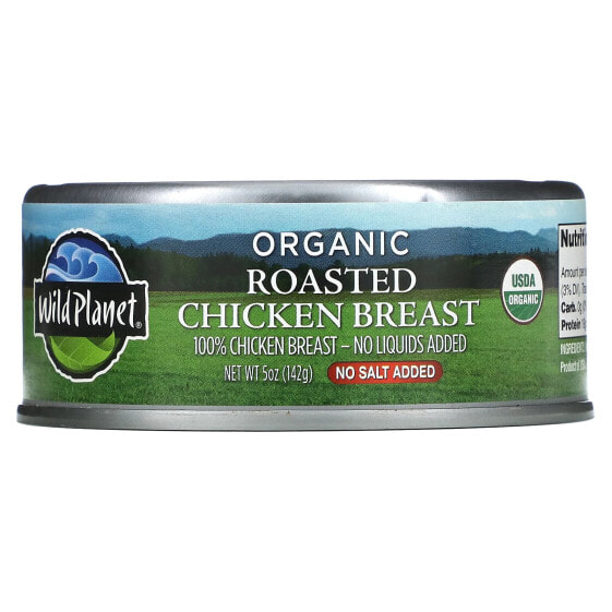 Organic Roasted Chicken Breast, No Salt Added, 5 oz (142 g)