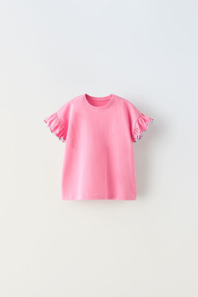 Ruffled t-shirt with trim detail