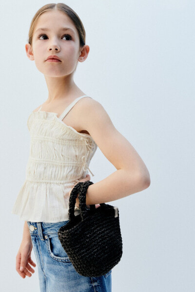 Raffia mini crossbody bag