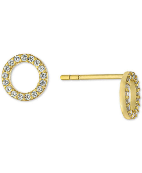 Cubic Zirconia Circle Stud Earrings in Gold-Plated Sterling Silver, Created for Macy's