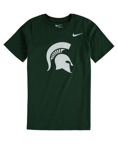 Big Boys Green Michigan State Spartans Cotton Logo T-shirt