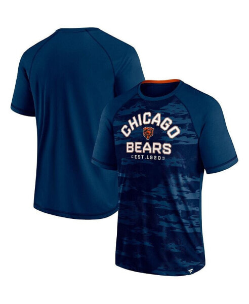 Men's Navy Chicago Bears Hail Mary Raglan T-shirt