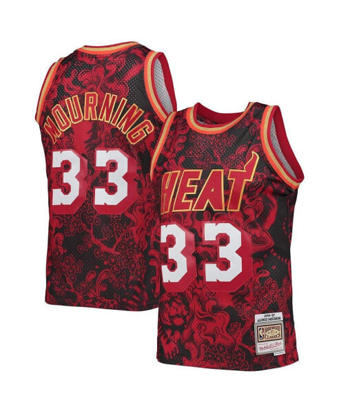 Men's Alonzo Mourning Red Miami Heat Hardwood Classics 1996-97 Lunar New Year Swingman Jersey