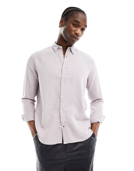 AllSaints Laguna linen shirt in lilac