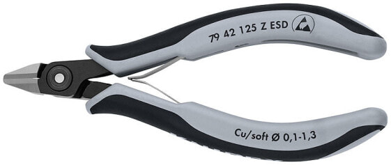 KNIPEX 79 42 125 Z ESD - Side-cutting pliers - 1.1 cm - 6.5 mm - 1.3 mm - Electrostatic Discharge (ESD) protection - Black/gray