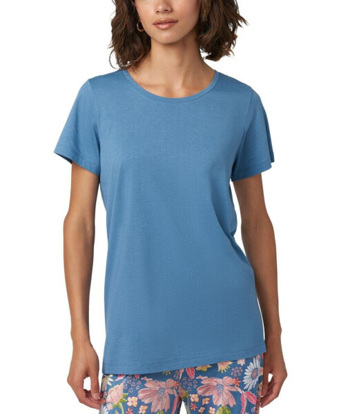 Women's Solid Short-Sleeve Scoop-Neck Pajama T-Shirt