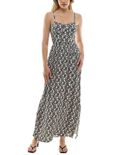 Juniors' Floral-Print Maxi Dress