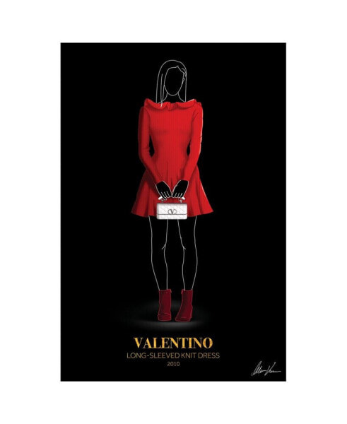 "V Fashion Red Look" Frameless Free Floating Reverse Printed Tempered Glass Wall Art, 48" x 32" x 0.2"