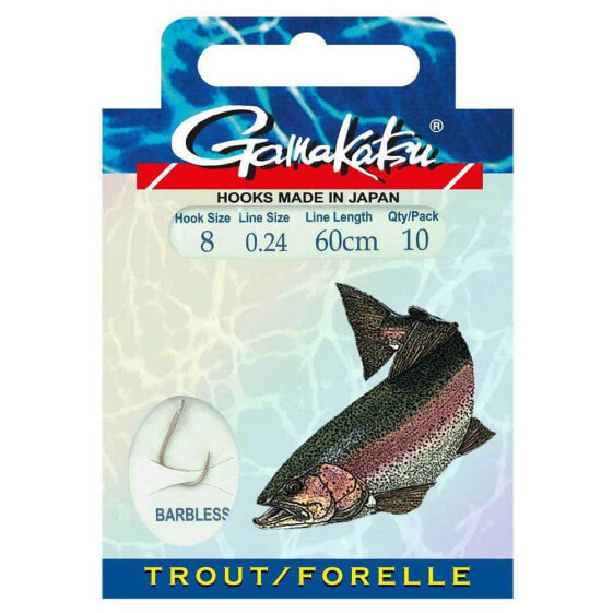 GAMAKATSU Booklet Trout Barbless Tied Hook 0.260 mm