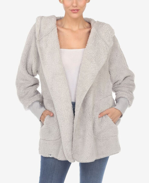 Women's Plush Hooded with Pockets Jacket