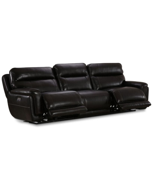 CLOSEOUT! Summerbridge 3-Pc. Leather Sectional Sofa with 2 Power Reclining Chairs, Power Headrests and USB Power Outlet
