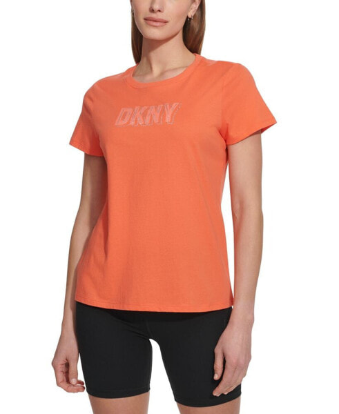 Women's Cotton Embellished-Logo T-Shirt