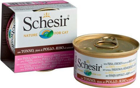 Влажный корм Schesir тунец хек для кошек 85г