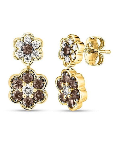 Chocolate Diamond® & Vanilla Diamond® (7/8 ct. t.w.) Drop Earrings in 14k Rose, Yellow or White Gold