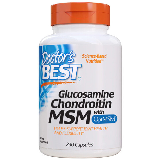 Витамины и БАДы для мышц и суставов Doctor's Best Глюкозамин, Хондроитин и МСМ с OptiMSM, 120 вегетарианских капсул