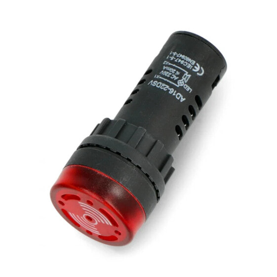LED indicator 230V AC - 28mm - red with a buzzer