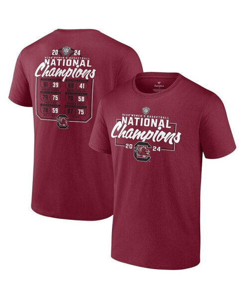 Men's Garnet South Carolina Gamecocks 2024 NCAA Women's Basketball National Champions Schedule T-Shirt