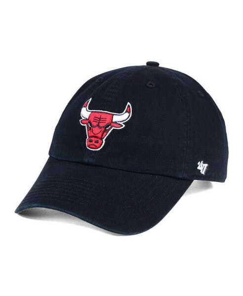 Men's Chicago Bulls Black Distressed Clean-Up Adjustable Hat