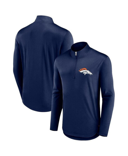 Men's Navy Denver Broncos Tough Minded Quarter-Zip Top