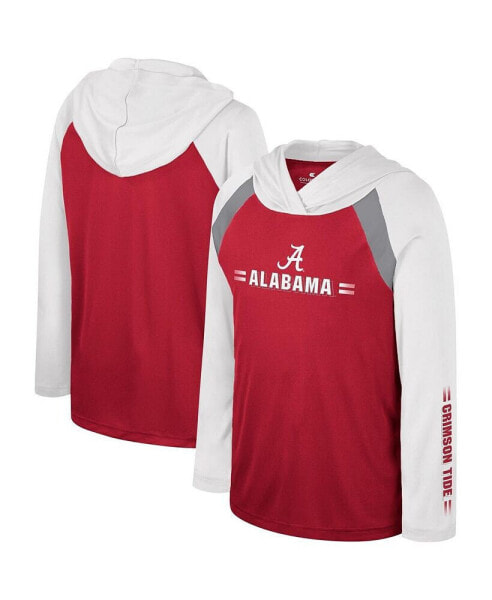Big Boys Crimson Alabama Crimson Tide Eddie Multi-Hit Raglan Long Sleeve Hoodie T-shirt
