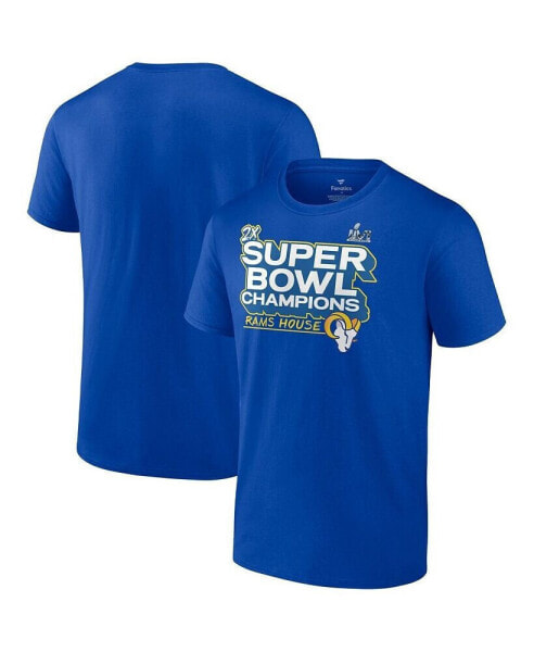 Men's Royal Los Angeles Rams Super Bowl LVI Champions Parade Celebration T-shirt
