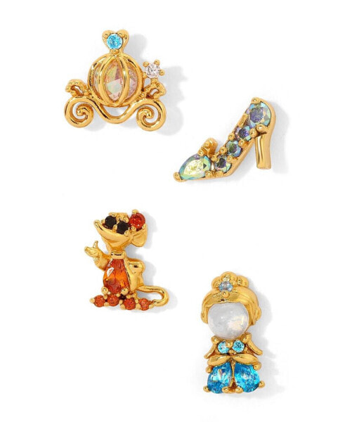Crystal Multi-Color Disney Princess Cinderella Stud Earring Set