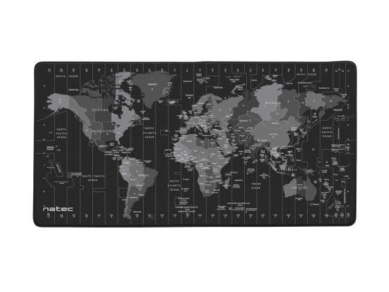 natec Time Zone Map Maxi - Black - Grey - Image - Fabric - Rubber