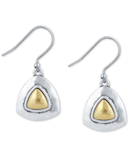 Two-Tone Triangular Drop Earrings