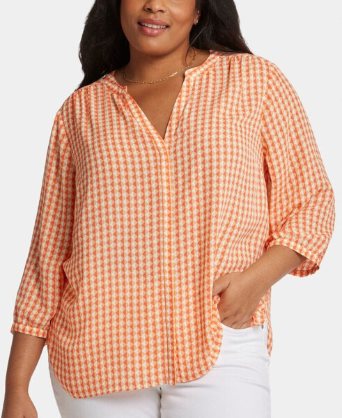 Plus Size Pintuck Blouse