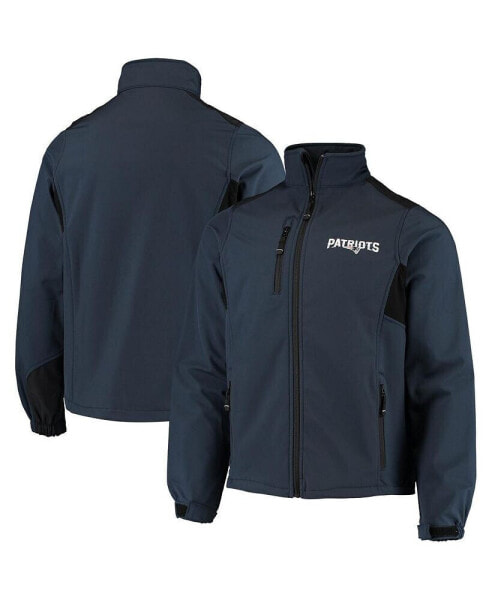 Men's Navy New England Patriots Circle Softshell Fleece Full-Zip Jacket