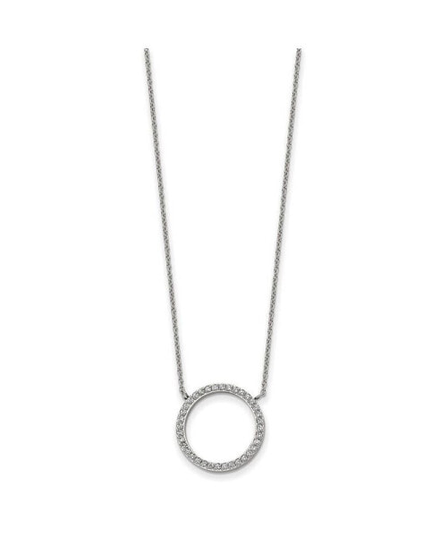 CZ Open Circle 17 inch Cable Chain Necklace