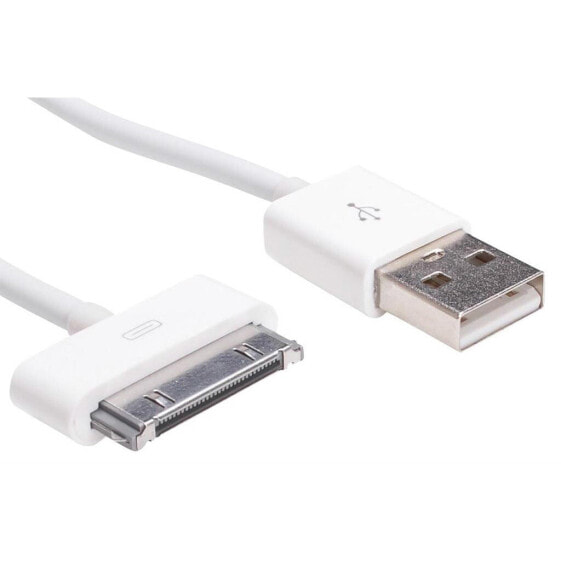 Akyga AK-USB-08 - 1 m - USB A - Micro-USB B/Lightning/Apple 30-pin - USB 2.0 - White