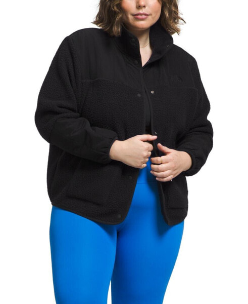 Plus Size Cragmont Snap-Front Fleece Jacket