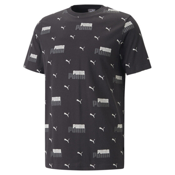 Puma Essentials Logo Power Graphic Crew Neck Short Sleeve T-Shirt Mens Black Cas