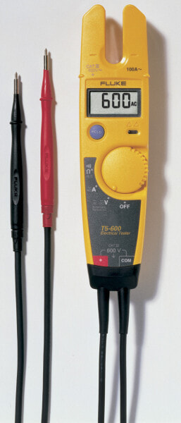 Fluke Voltage - Continuity and Current Tester - 0 - 100 A - 0 - 600 V - 0 - 600 V - 600 V - Black - Gray - Red - Yellow - LED