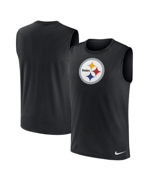 Men's Black Pittsburgh Steelers Blitz Legend Muscle Perform Tank Top