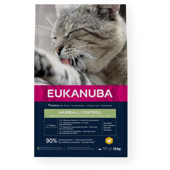 Корм для котов Eukanuba Hairball Control Chicken Курица 10 kg