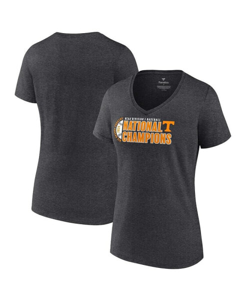 Women's Heather Gray Tennessee Volunteers 2024 NCAA Men's Baseball College World Series Champions Vintage-like Core T-Shirt