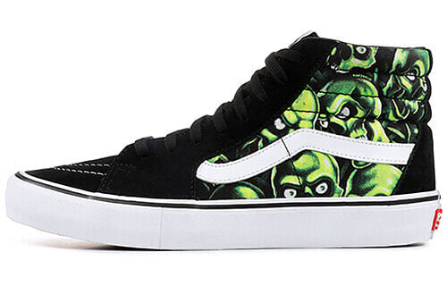 Supreme x Vans SK8 HI Skull Pile (Green) 防滑轻便 低帮 板鞋 男女同款 黑绿 / Кроссовки Vans SK8 HI VN000VHG3FW