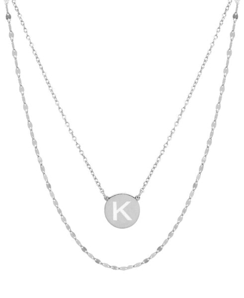 Giani Bernini initial Disc Layered Pendant Necklace in Sterling Silver, Created for Macy's