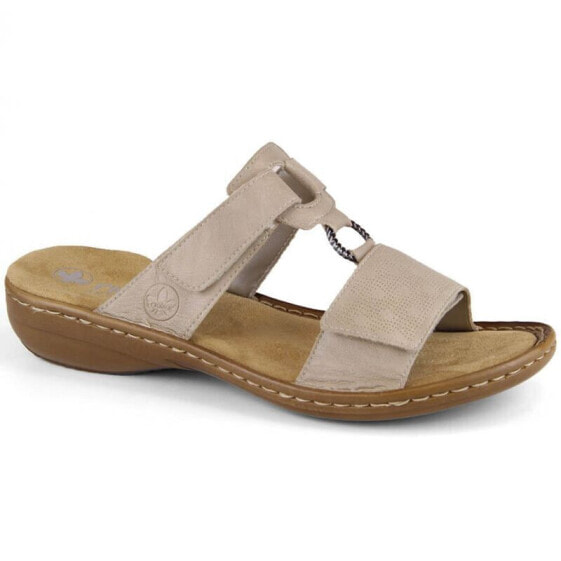 Comfortable Rieker W RKR681 beige flip-flops