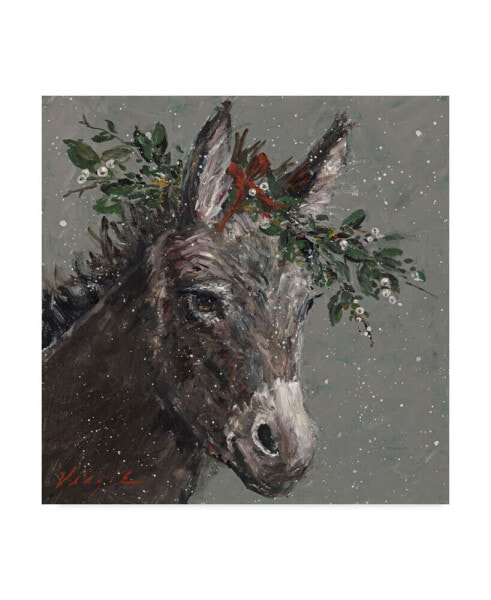 Mary Miller Veazie 'Mary Beth The Christmas Donkey' Canvas Art - 35" x 35"