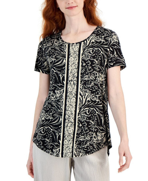 Топ JM Collection Printed Knit Short Sleeve