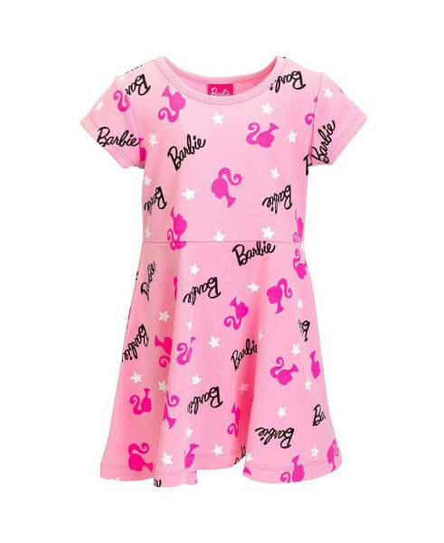 Girls French Terry Skater Dress Pink Toddler| Child