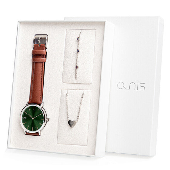 Комплект ремешок для часов A-NIS AS100-15, нeжное ожерелье и браслет