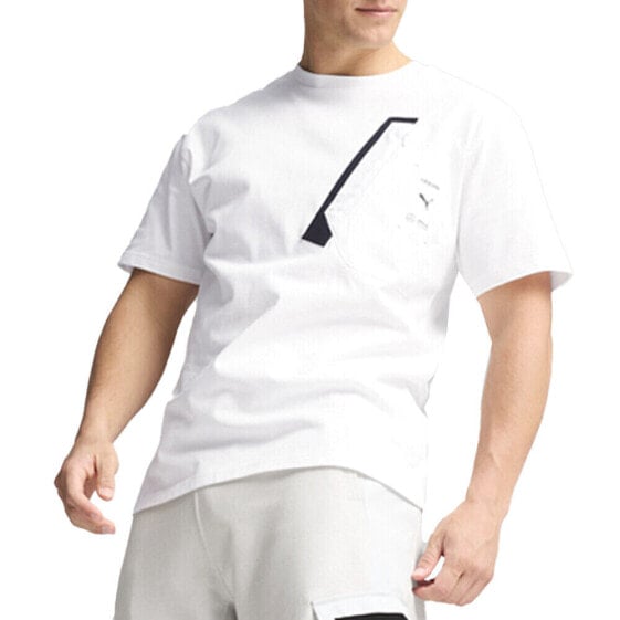 Puma Mapf1xraeburn Logo Crew Neck Short Sleeve T-Shirt Mens White Casual Tops 62