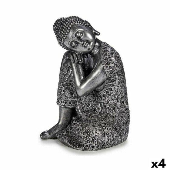 Декоративная фигура Будда Сидя Серебристый 20 x 30 x 20 cm (4 штук)