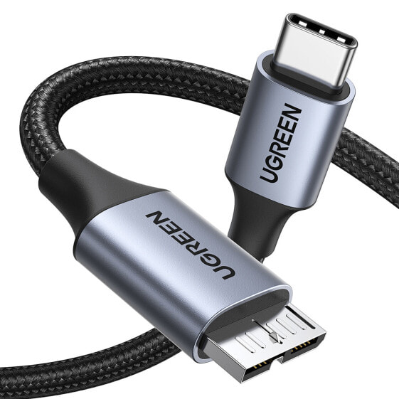 Kabel przewód do dysku SSD USB-C - micro USB-B 3.0 5Gb/s 3A 1m szary