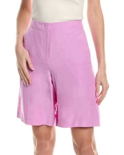 Lafayette 148 New York Ryerson Silk & Linen-Blend Bermuda Short Women's Pink 2