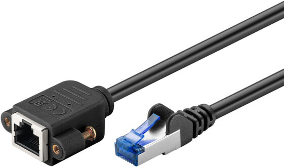 Кабель Ethernet Goobay CAT 6A Verlängerungskabel S/FTP PiMF с изоляцией отгибателя черный - медный проводник CU без галогенов